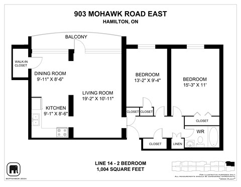 A floor plan for a home at 903 Mohawk Road East in Hamilton, ON.